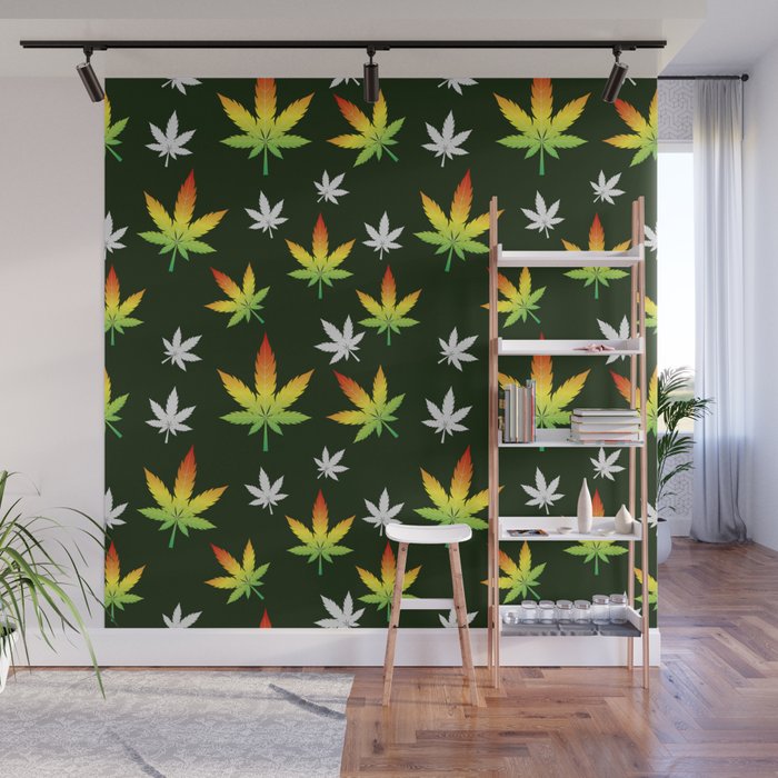 Cannabis seamless pattern Wall Mural