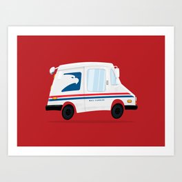 Cute Mail Truck Art Print