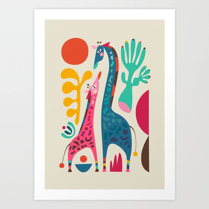 Giraffe Love Art Print