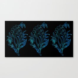Indian Blue Floral Leaf  Canvas Print