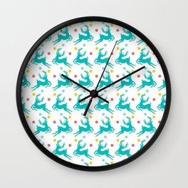 Crhistmas Reinder Pattern Wall Clock