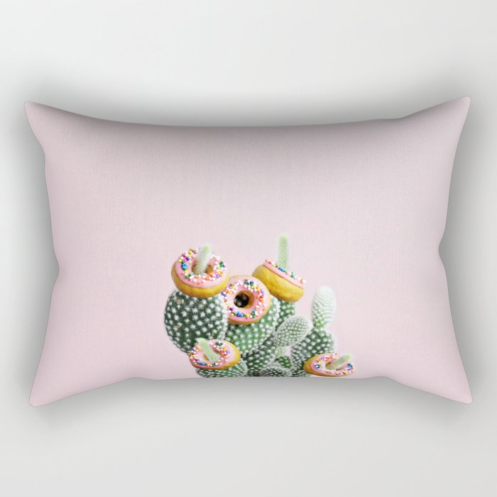 Donut Cactus In Bloom Rectangular Pillow