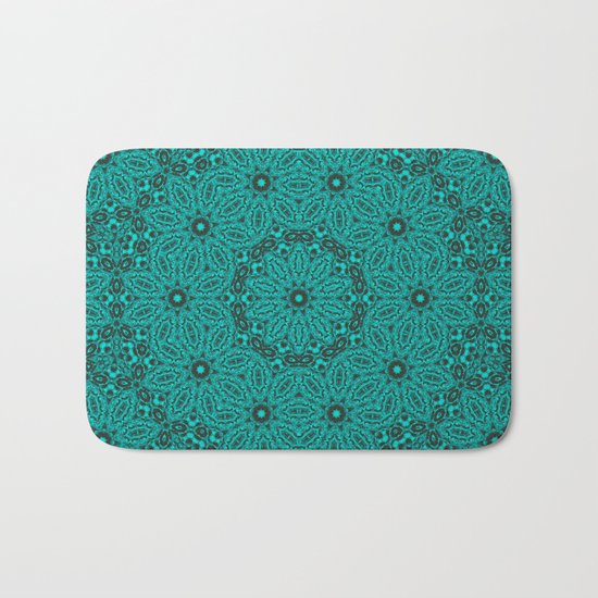 Beautiful mandala in teal and green Bath Mat