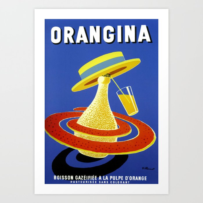 Vintage Advertising Poster - Orangina by Bernard Villemot Art Print
