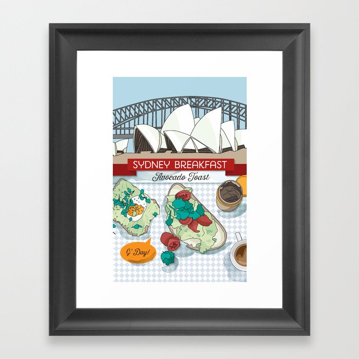 Sydney Skyline Breakfast Framed Art Print