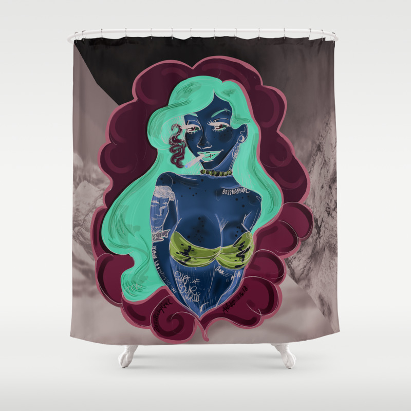 Naughty Nautical Stoner Babe Shower Curtain By Inkdesignsbyannie Society6
