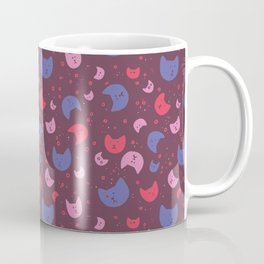 Cat heads on a rose background Coffee Mug
