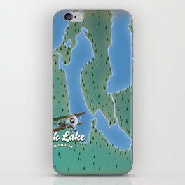 Elk Lake Michigan map iPhone Skin