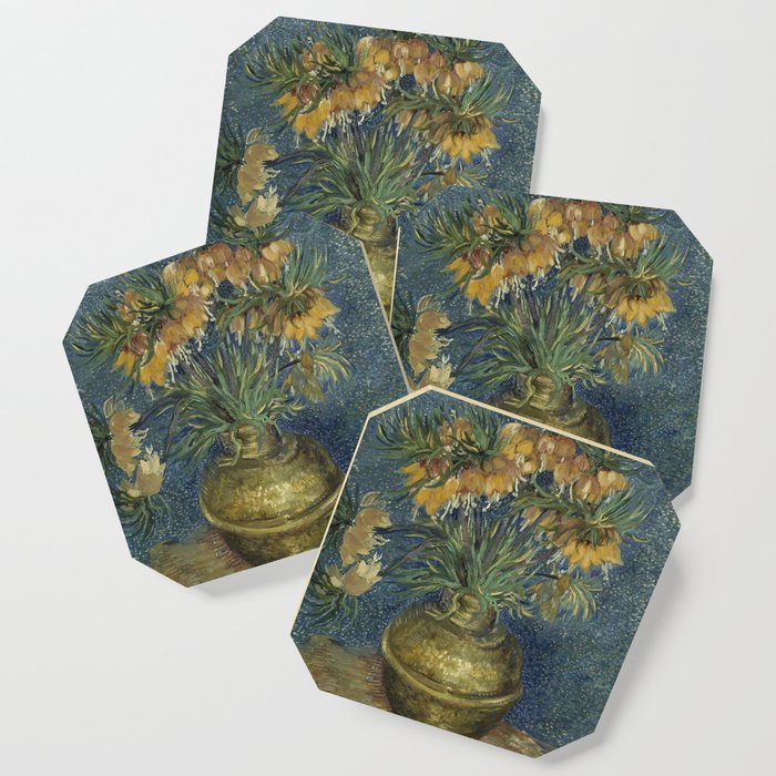 Vincent Van Gogh Imperial Fritillaries In A Copper Vase Coaster