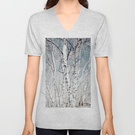 Birch Trees in Utah Highland V Neck T Shirt