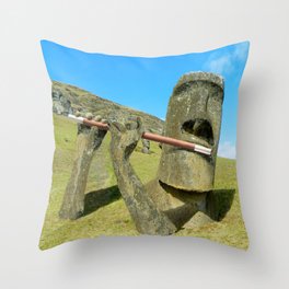 Easter Island Fifer Throw Pillow