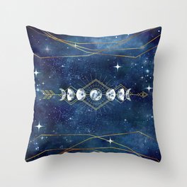 Moon Cycle Arrow Throw Pillow