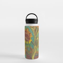 Sunflowers in Red Pitcher Water Bottle