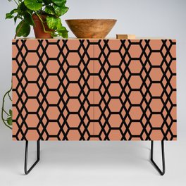 Black and Pink Tessellation Line Pattern 13 Pairs Dulux 2022 Popular Colour Treasured Coral Credenza