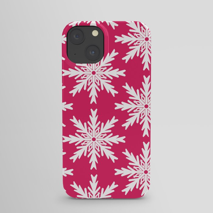 Christmas Snowflakes Pink iPhone Case