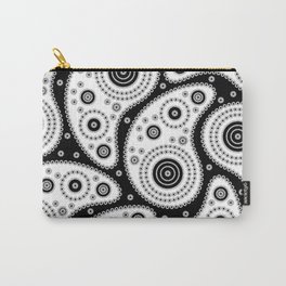 Black And White Paisley Carry-All Pouch