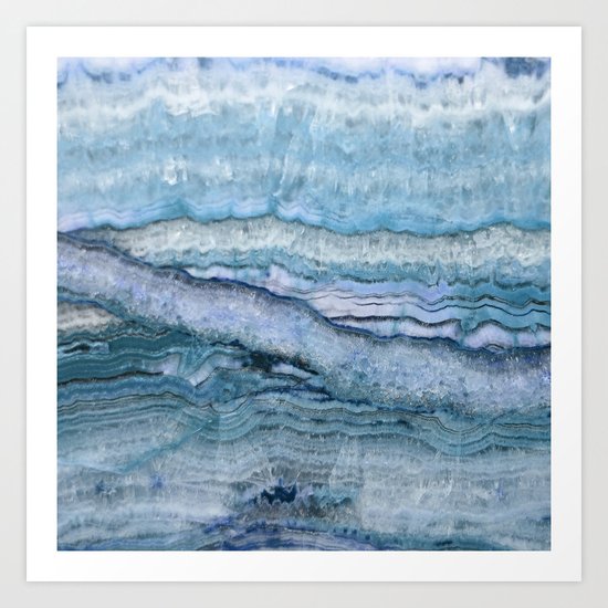 Mystic Stone Aqua Blue Art Print