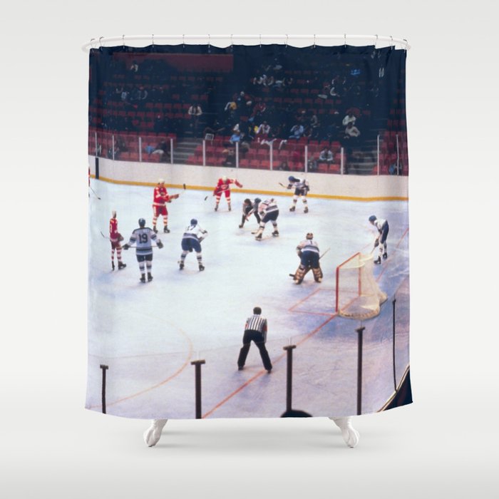 Vintage Ice Hockey Match Shower Curtain By Bravuramedia Society6