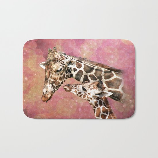Baby and Mom Giraffe Bath Mat