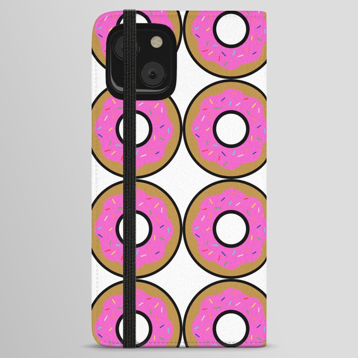 Yummy Frosted Pink Donut with Rainbow Sprinkles iPhone Wallet Case