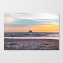 Sea Stack Beach Sunset | Oregon Coast Travel Photography Canvas Print