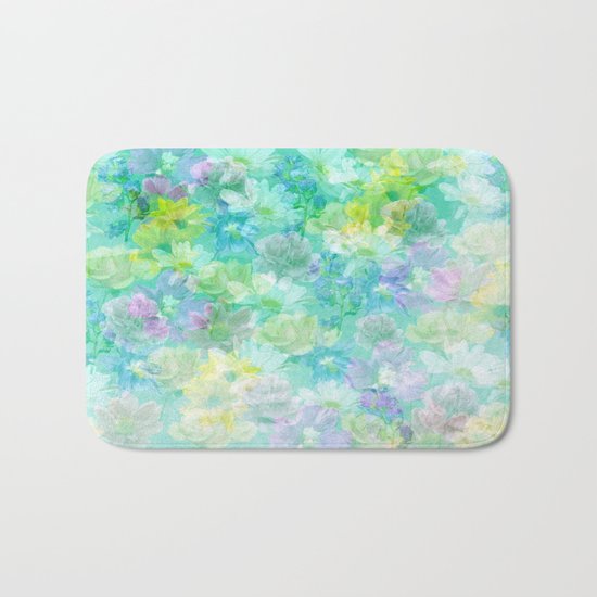 Enchanted Spring Floral Abstract Bath Mat
