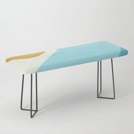 Angles and Shapes in Aqua, Turquoise, Orange, and Gold Bench