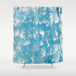 Old wall cerulean colour Shower Curtain
