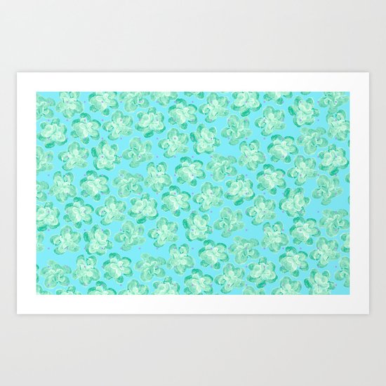 Wallflower - Tea Teal Art Print