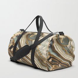 White Gold Agate Abstract Duffle Bag