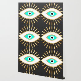 evil eye gold foil print Wallpaper