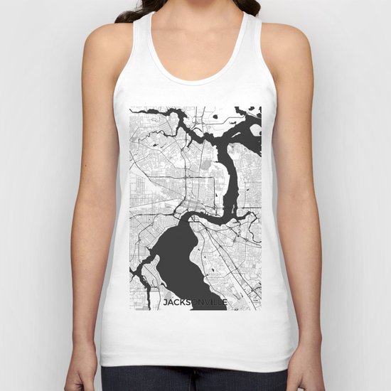 Jacksonville Map Gray Unisex Tank Top