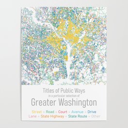 Titles of Public Ways in a particular selection of Greater Washington Poster