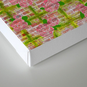 Brick Wall Graffiti Rose Trellis Canvas Print By Overtink Society6