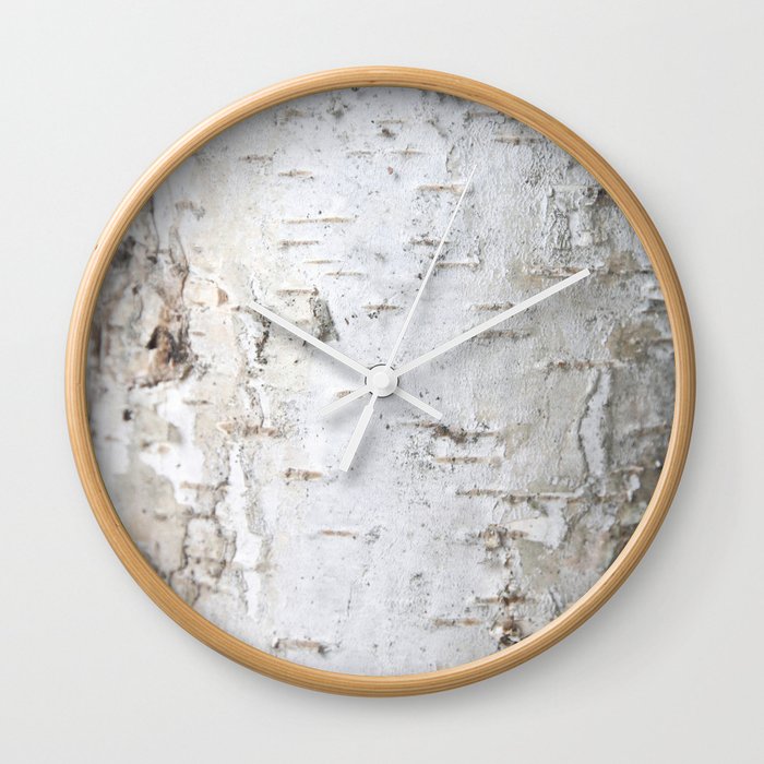 Birch Bark Wall Clock