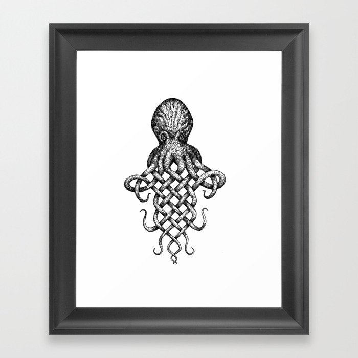 Knotopus, the Celtic Knot Octopus Framed Art Print