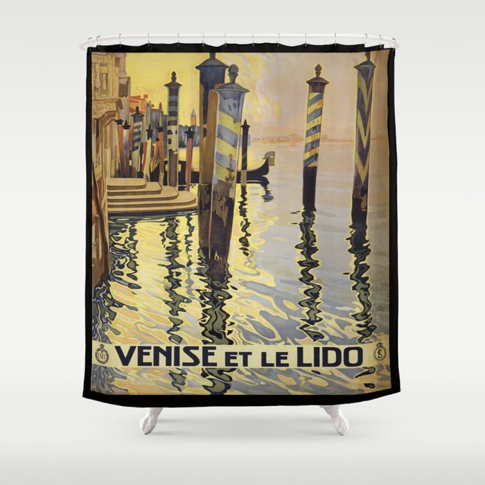 Vintage poster - Venise et le Lido Shower Curtain