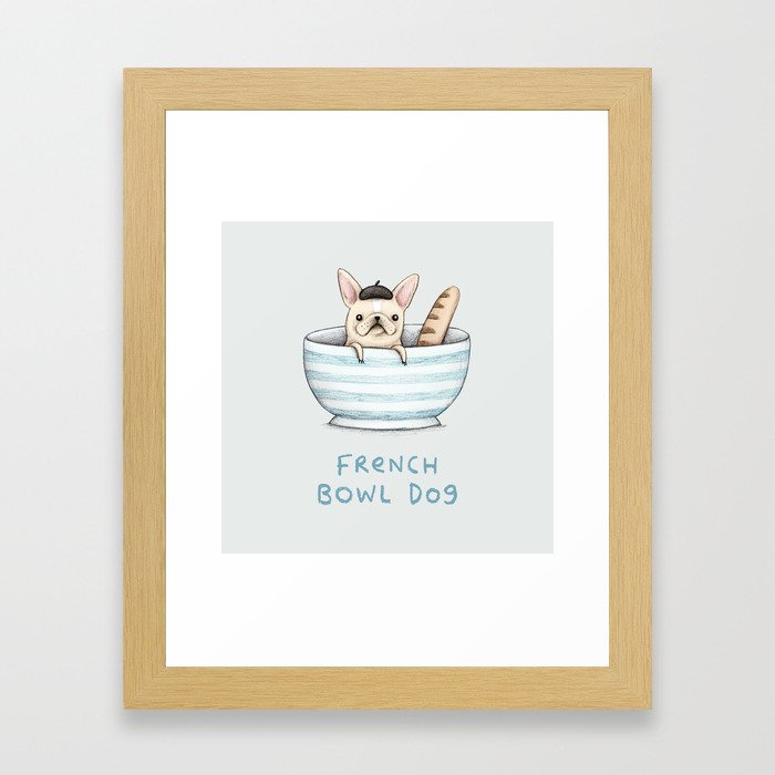 French Bowl Dog Framed Art Print