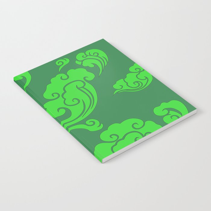 Cloud Swirls - Green Notebook