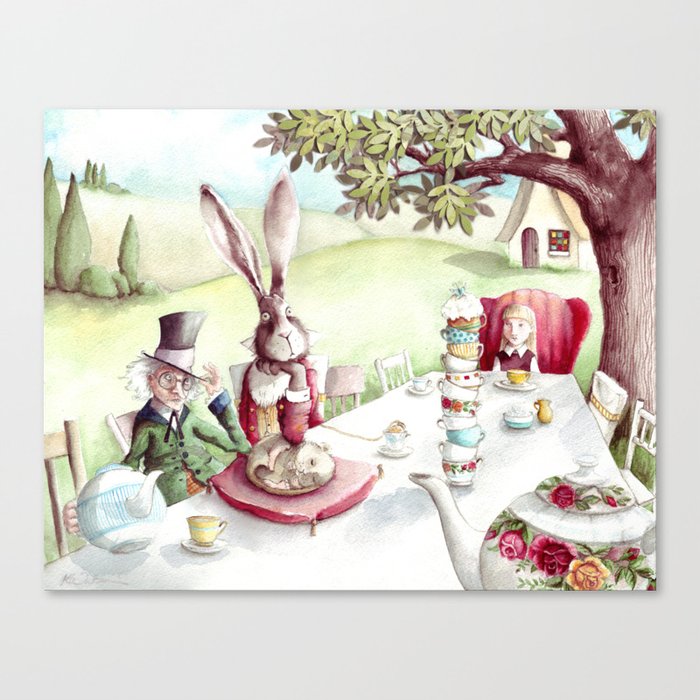 The Mad Tea Party - Alice in Wonderland - By Lewis Carroll Canvas Print