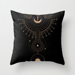 Winged Moon Throw Pillow