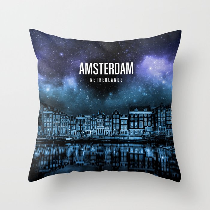 Amsterdam Wallppaer Throw Pillow