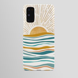 The Sun and The Sea - Gold and Teal Android Case