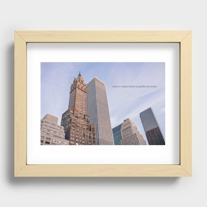 and so i came home to golden far away Recessed Framed Print