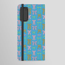 Playful Funky Bows, Clash of Patterns, Color Block Ribbon Bows Pattern Android Wallet Case