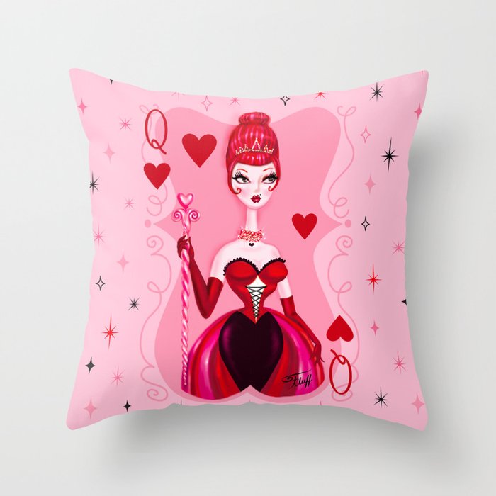 Queen of Hearts Throw Pillow