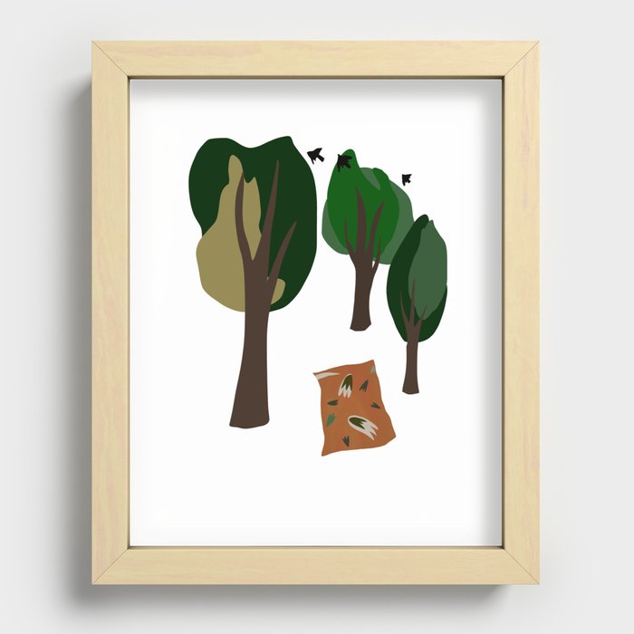 Picnic Under the Trees Recessed Framed Print