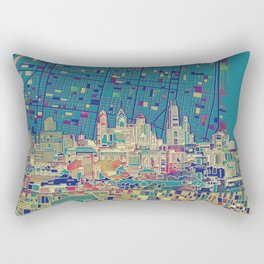 philadelphia city skyline map Rectangular Pillow