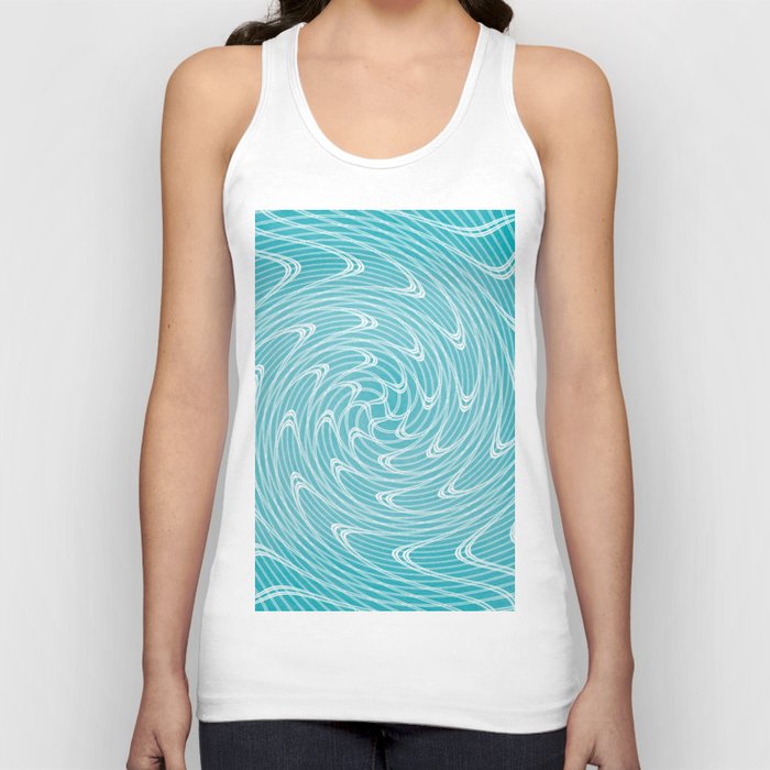 Turquoise wave pattern Tank Top
