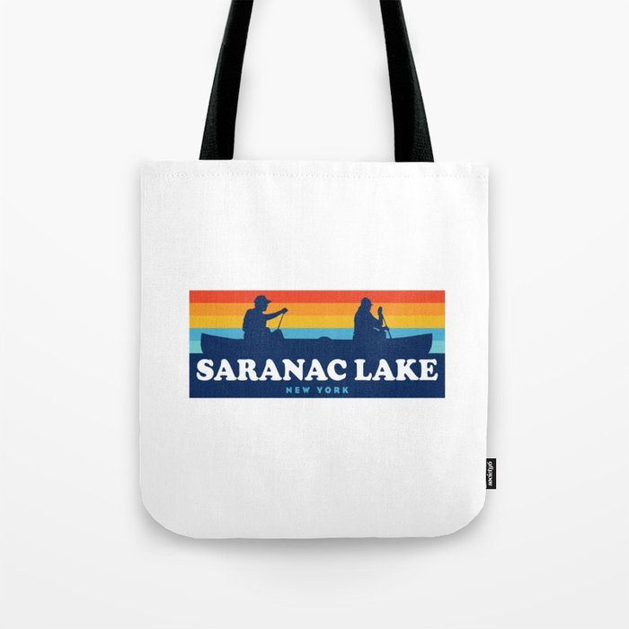 Saranac Lake New York Canoe Tote Bag